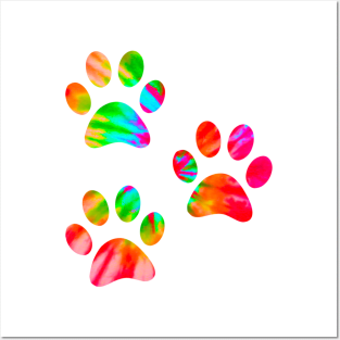 Tie Dye Paws Print Posters and Art